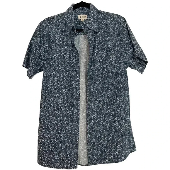 Haggar Navy Button Down Collared Shirt Short Sleeve - Picture 1 of 4